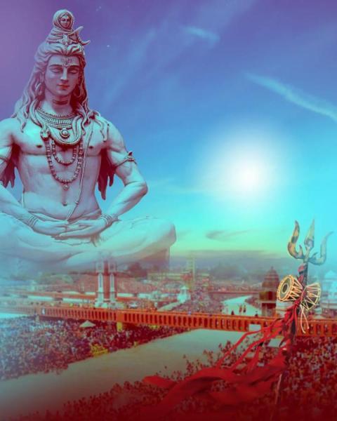 Sitting Bholenath PicsArt Editing Background HD For Photoshop