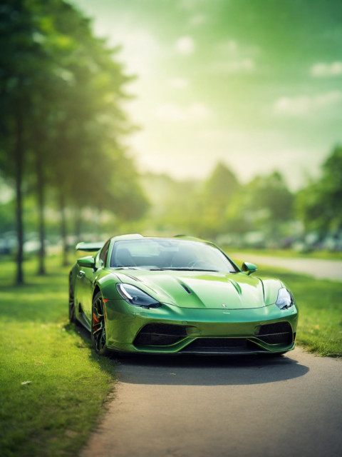 Blur Road Park light Green Grass Car Background For CB Ediing