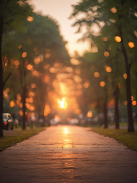 Bokeh Effect Blur Road Park Sunset Images Edit Background Pic Free