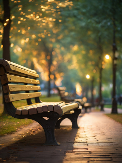 Bokeh Effect light Blur Road Park Bench Nature Background Free HD