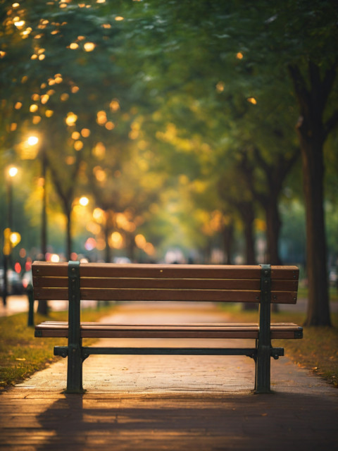 Bokeh Effect light Blur Road Park Bench Nature Background HD